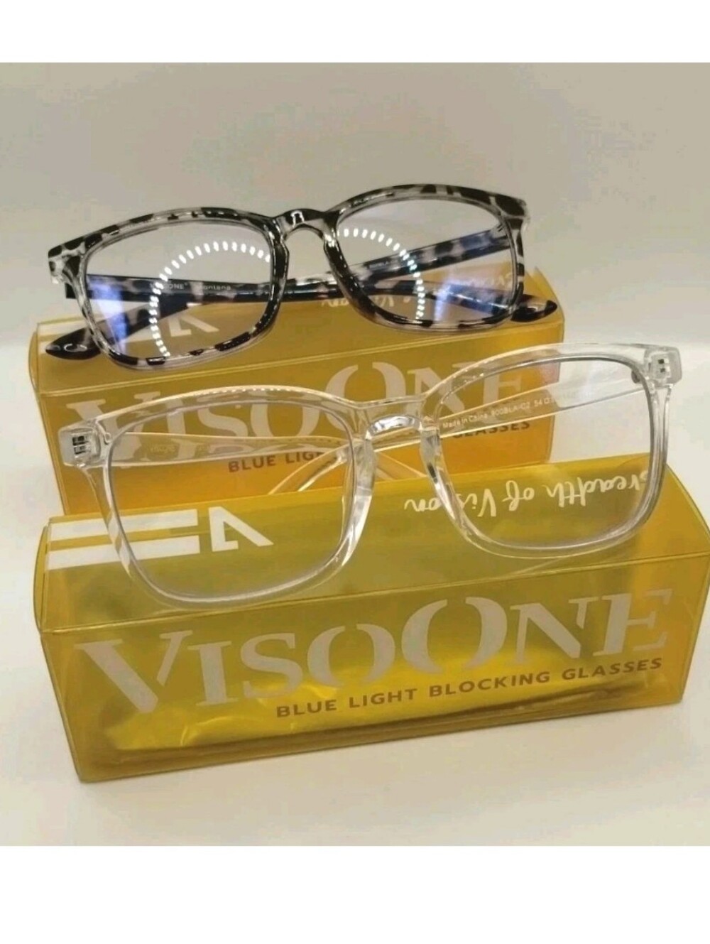 Viso One Blue Light Blocking Glasses Montana Set Of 2 W/Cleaning Cloths Unisex